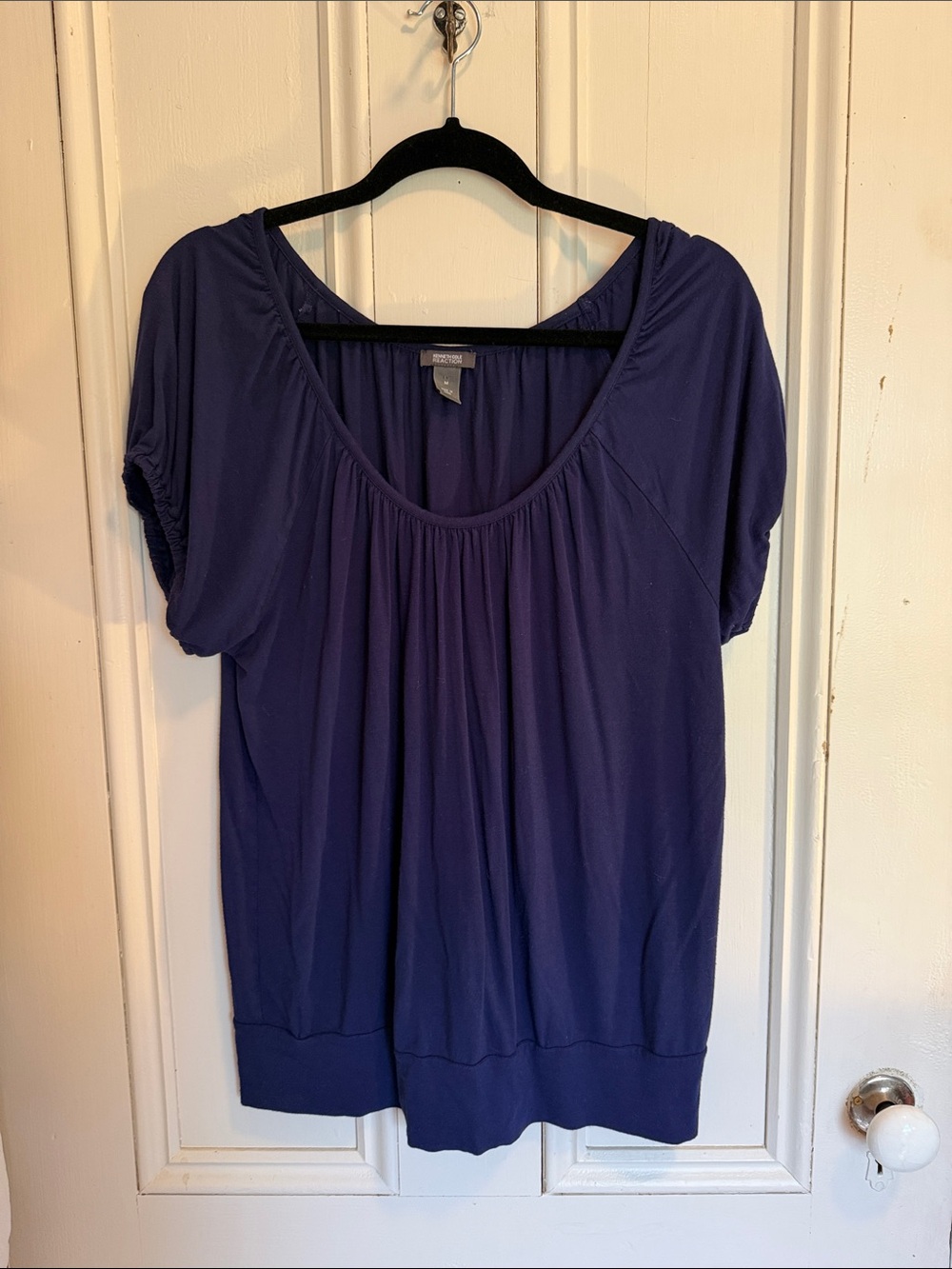 Kenneth Cole Reaction Deep Navy Scoop Neck Short Sleeve Tunic